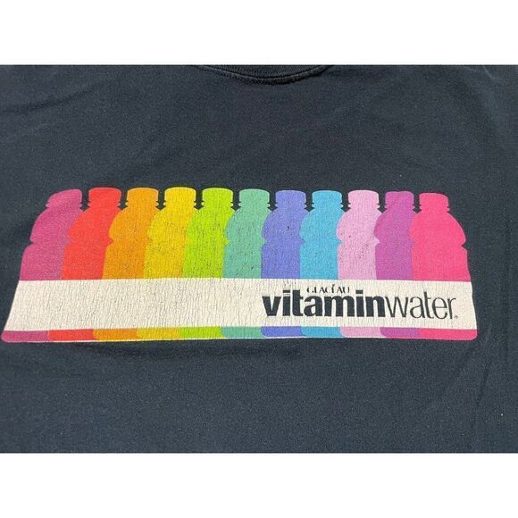 Vitamin Water Graphic Promo T-shirt Men Large Black Short Sleeve - Picture 2 of 10